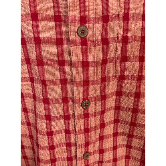 Patagonia Mens Red Plaid Short Sleeve Camp Button Up Shirt sz XXL Organic Cotton - Picture 9 of 14